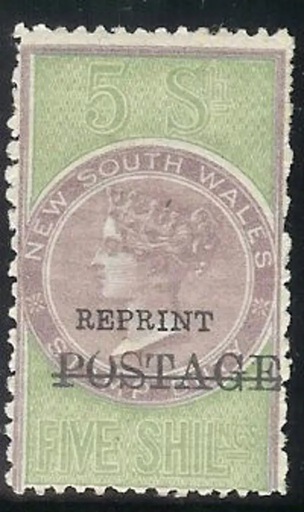 1885/6 5/- lilac & green ovptd REPRINT.  MLH with ... Image 1++