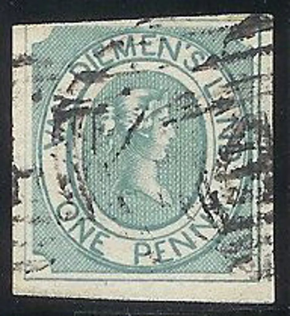 1853 1d pale blue QV fine used with margin line on ... Image 1++
