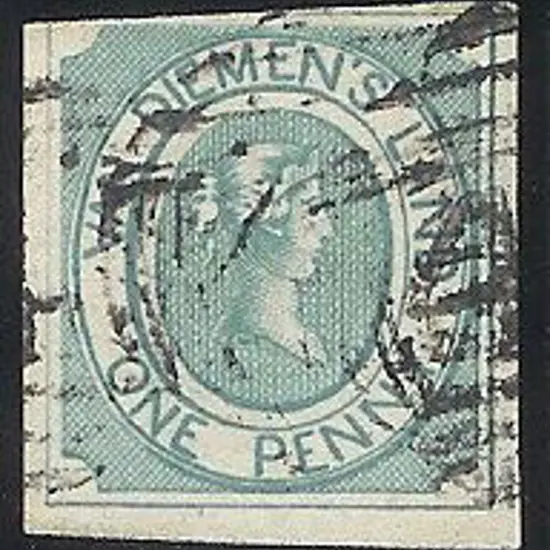 1853 1d pale blue QV fine used with margin line on ...