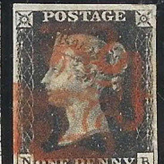 1840 1d black. Fine used with central rich red ...