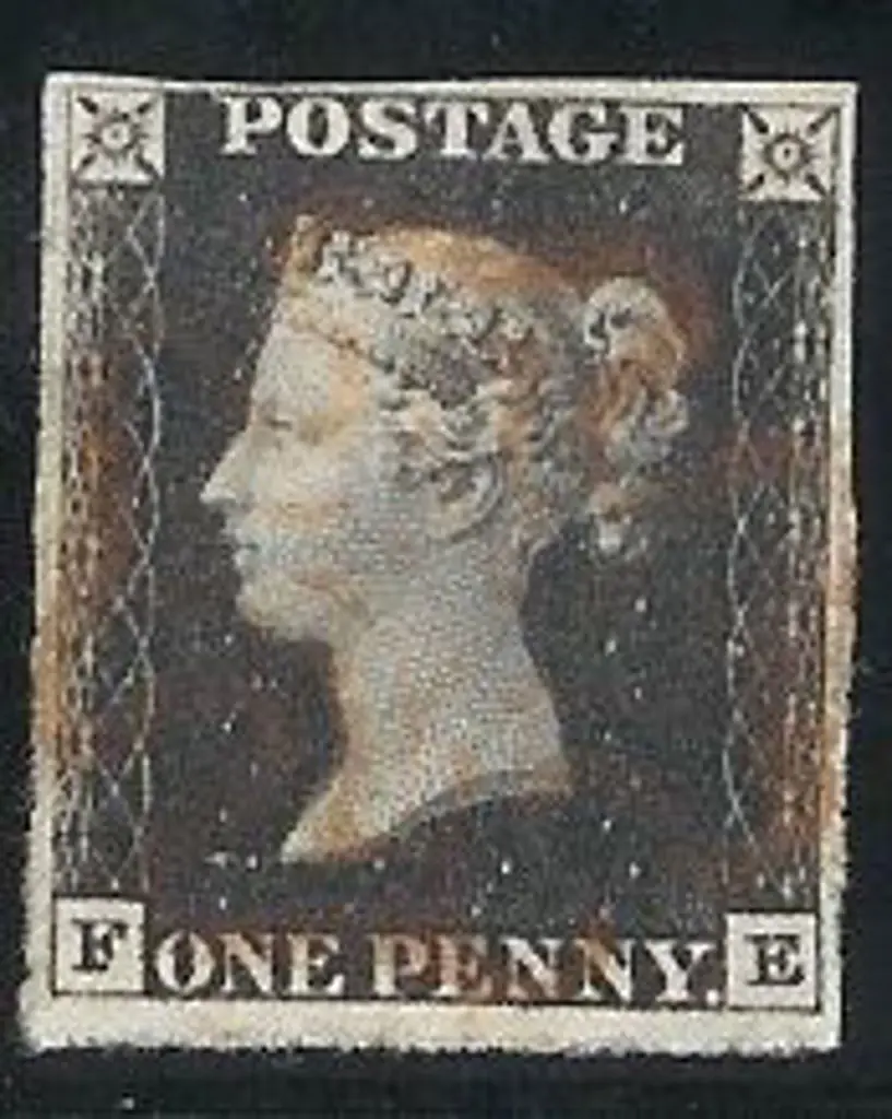 1840 1d black Plate 1b. Cancelled by light red ... Image 1++