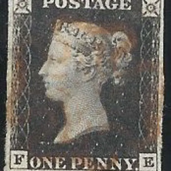 1840 1d black Plate 1b. Cancelled by light red ...