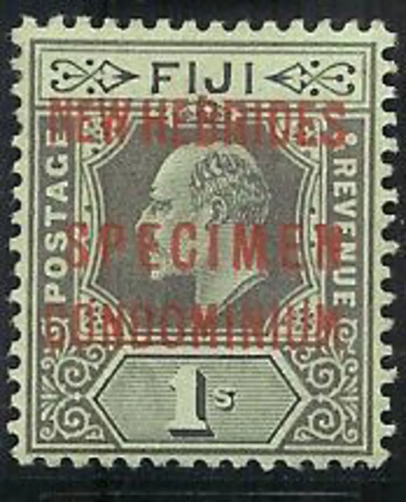1910 KEVII Fiji overprinted set of 7 to 1/- ... Image 1++