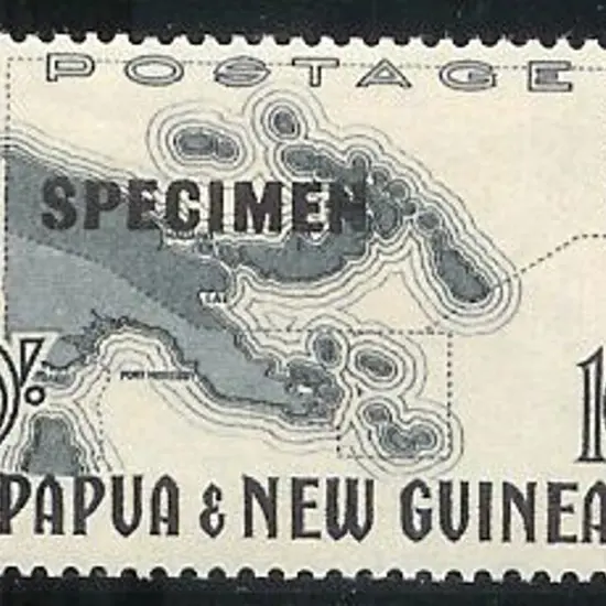 1952 10/- Map overprinted SPECIMEN. MUH. SG 14s