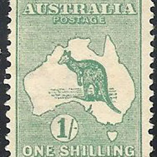 1/- emerald. Centred slightly left with 2 shortish ...