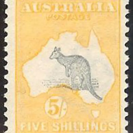 5/- grey & yellow. MLH with reasonable centring & ...