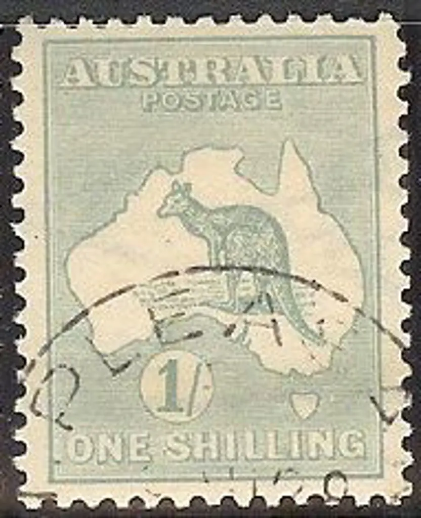 1/- blue-green Die IIB Sideways wmk. F/U SG 40ACSC Image 1++