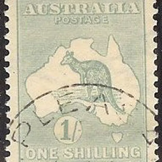 1/- blue-green Die IIB Sideways wmk. F/U SG 40ACSC