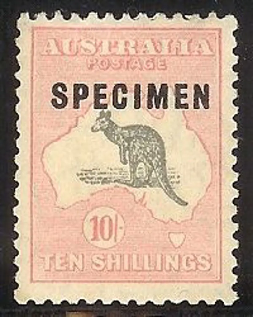 10/- grey & pink Die II ovpt SPECIMEN Type C. MLH ... Image 1++