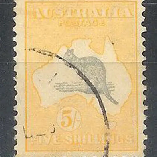 5/- grey & yellow F/U with indistinct cds SG 135