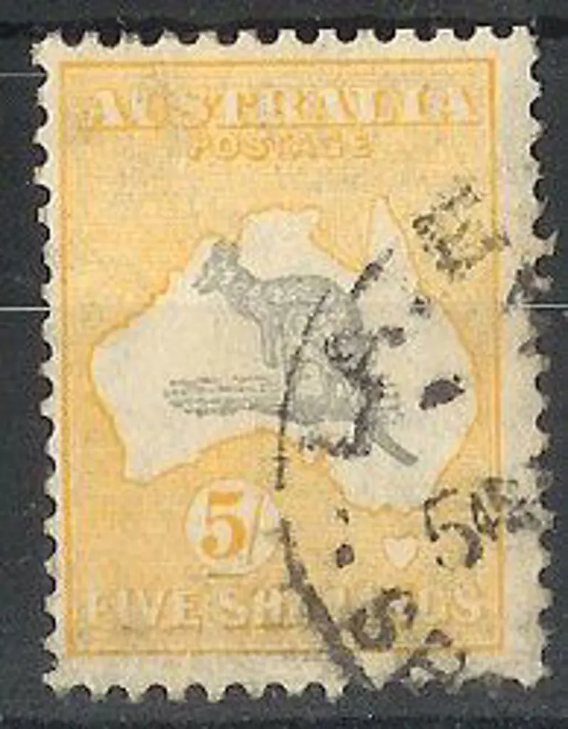 5/- grey & yellow F/U with Late Fee cds SG 135 Image 1++