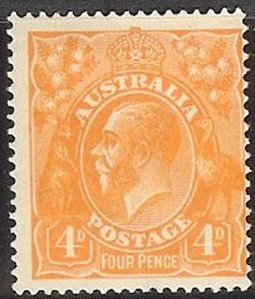 4d orange with inverted wmk. Centred left. Rich ... Image 1++