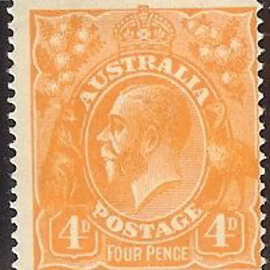 4d orange with inverted wmk. Centred left. Rich ...
