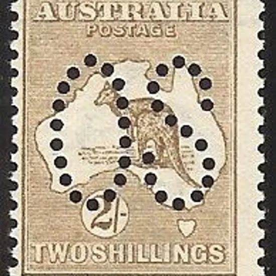 1913 2/- brown perfined large OS. Centred left but ...