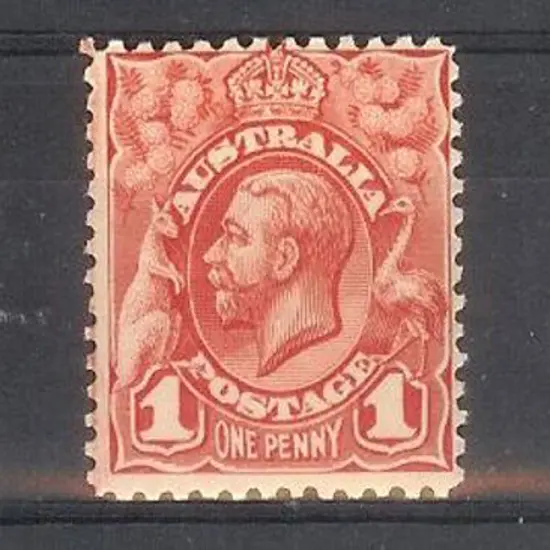 1914 1d red & pale rose-red engraved KGV. 3 shades ...