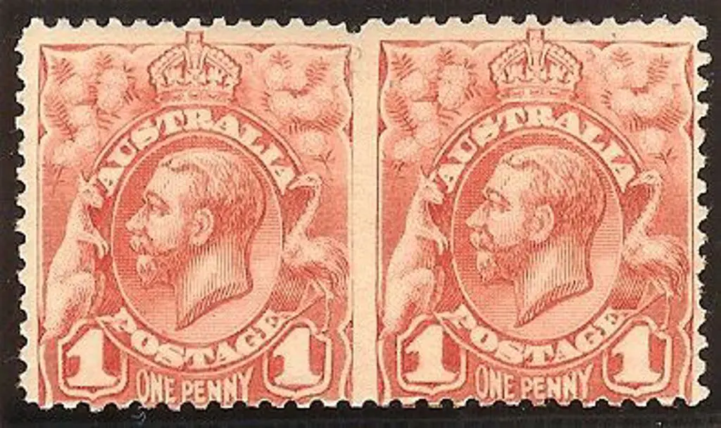 1913/14 1d rose-red engraved KGV Plate 1, ... Image 1++