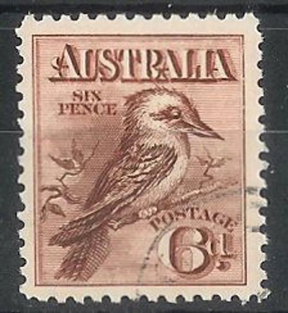 1914 6d claret kookaburra, F/U with neat corner ... Image 1++