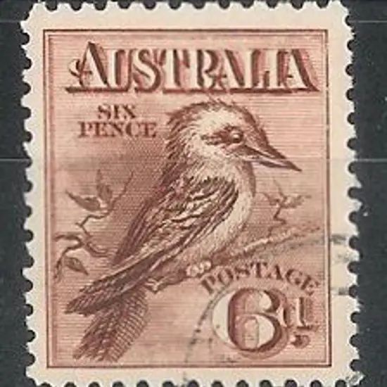 1914 6d claret kookaburra, F/U with neat corner ...