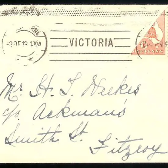 1918 (2nd Dec) 1d red kangaroo horiz pair with one ...