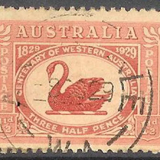 1929 1½d WA Cent. with re-entry variety. Fine used ...