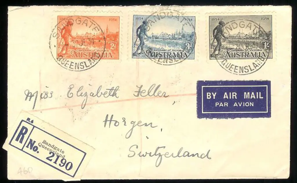 1934 Victoria Centenary set of 3 to 1/- perf. 10½ ... Image 1++