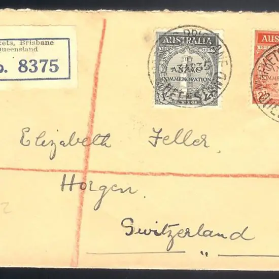 1935 ANZAC pair on Markets, Brisbane Registered ...