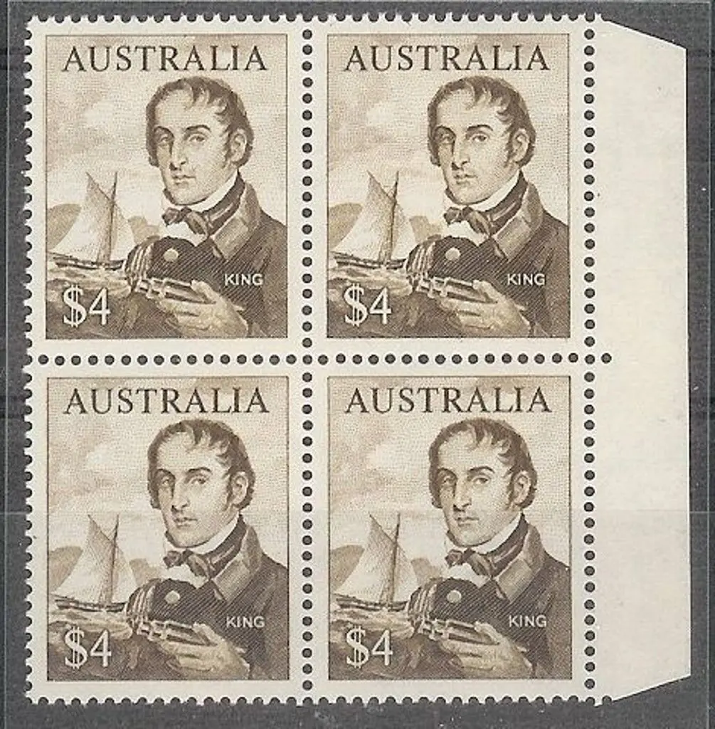 1966 $4 King positional block of 4 with left ... Image 1++