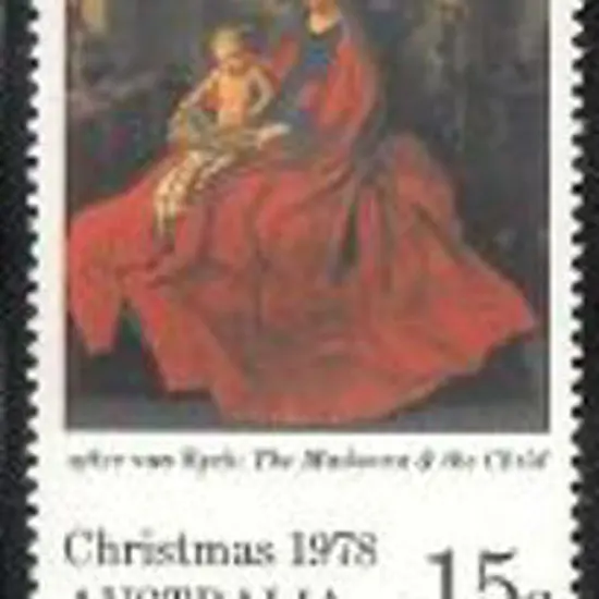 1978 15c Christmas vertical strip of 3 with the ...