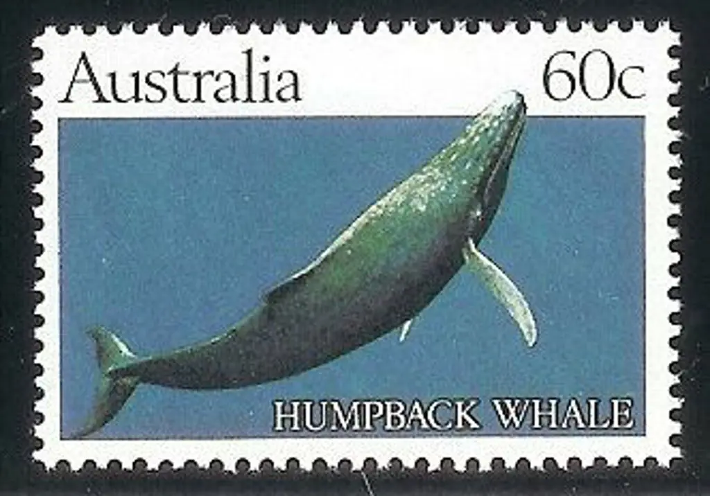 1982 60c Humpback Whale trial printing with solid ... Image 1++
