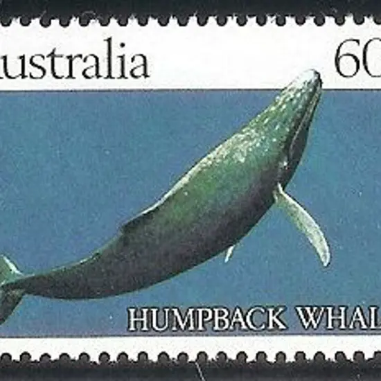1982 60c Humpback Whale trial printing with solid ...