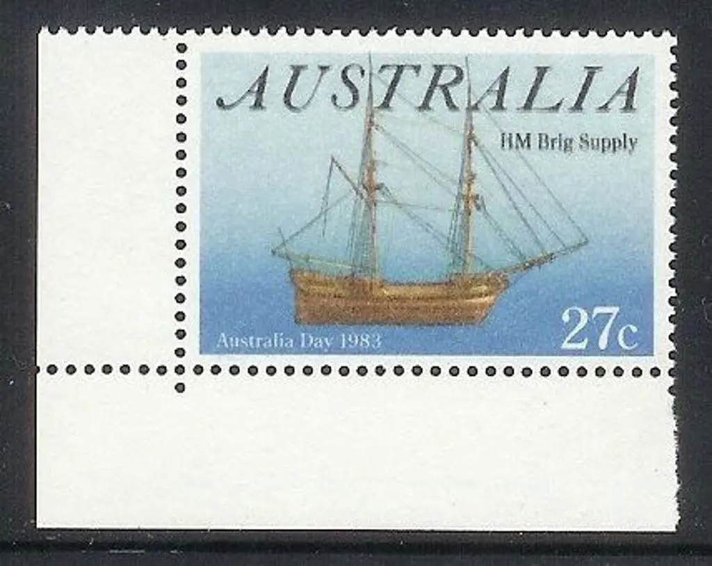 1983 27c Australia Day ''Brigg Supply'' corner ... Image 1++