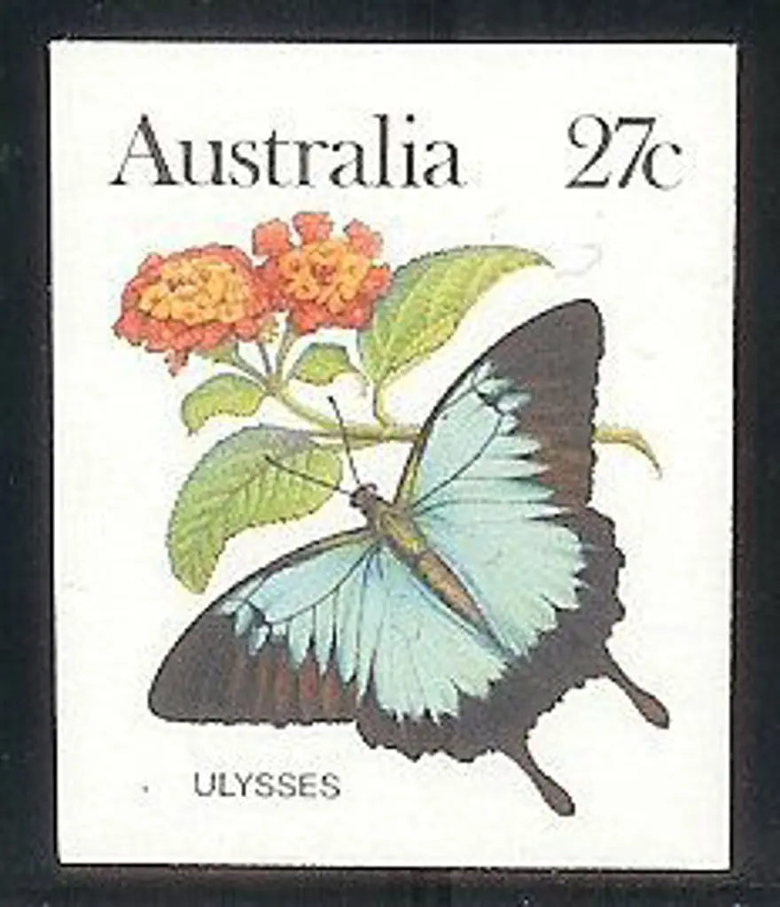 1983 27c Butterfly totally imperforate single. MUH ... Image 1++