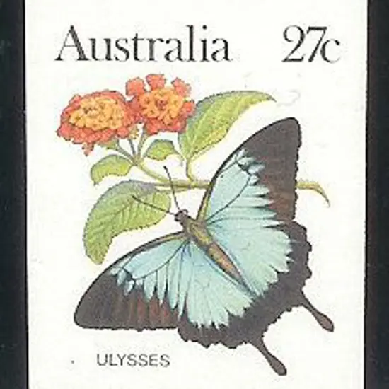 1983 27c Butterfly totally imperforate single. MUH ...