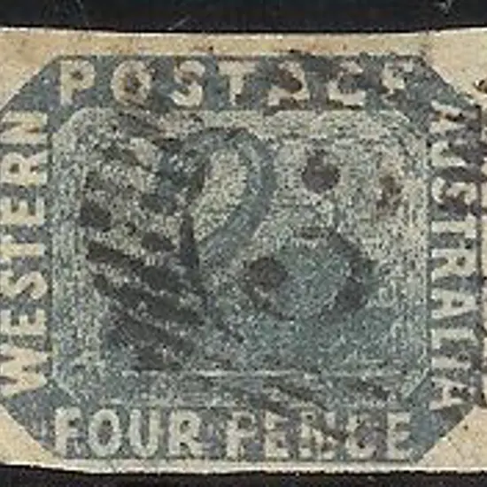 1855 4d deep dull blue swan with large to huge ...