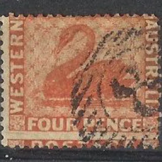 1861 4d vermilion swan perf 14, fine used with ...