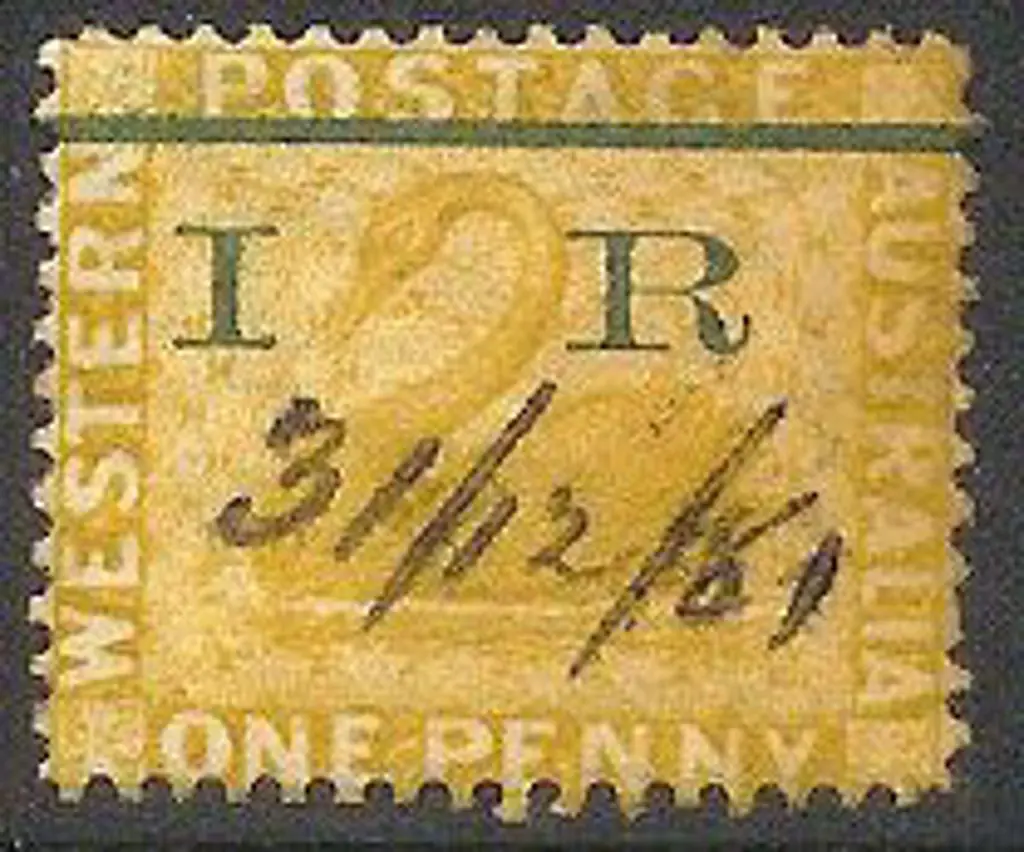 1881 1d ochre swan with IR ovpt with single bar. ... Image 1++