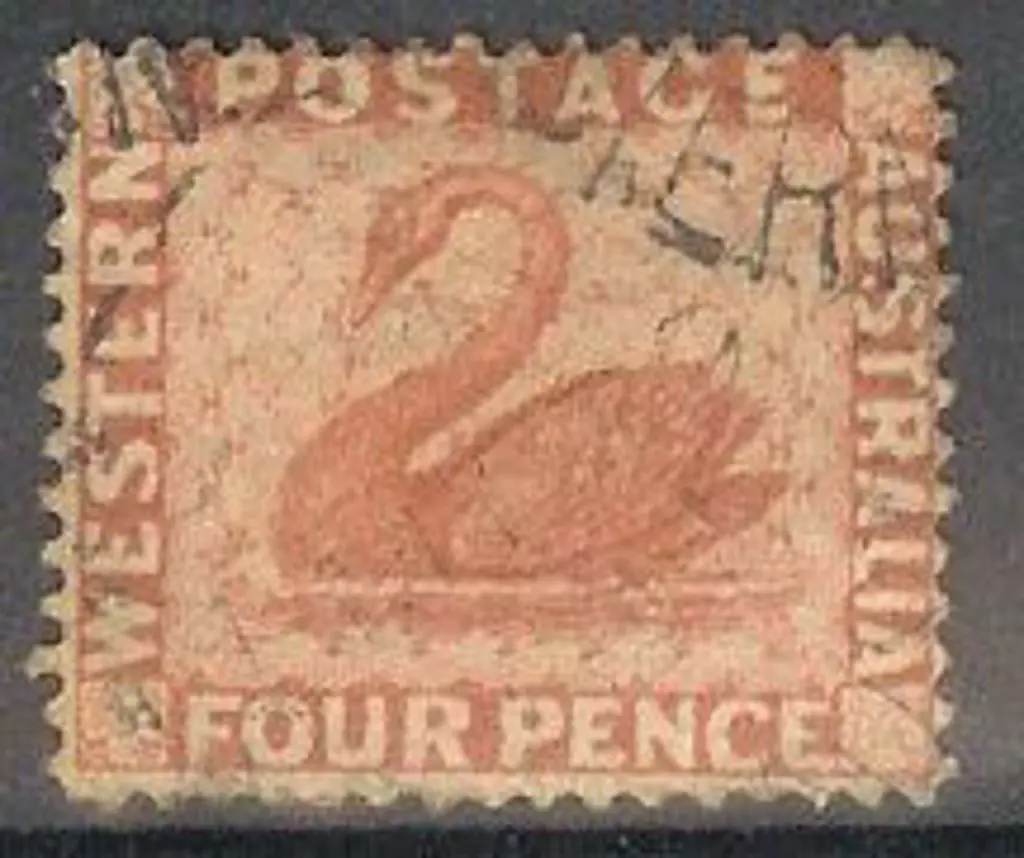 1888 4d red-brown swan. Well centred & F/U. SG 105 ... Image 1++