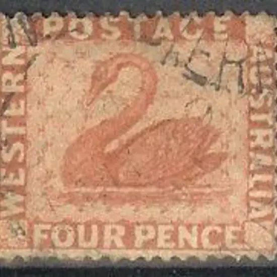 1888 4d red-brown swan. Well centred & F/U. SG 105 ...