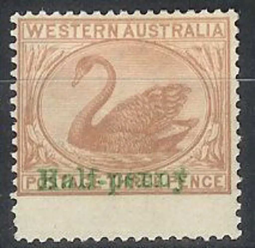 1895 ½d on 3d cinnamon with bottom wing margin. ... Image 1++
