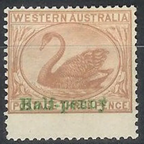 1895 ½d on 3d cinnamon with bottom wing margin. ...