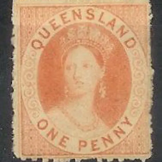 1863 1d orange-vermilion QV perf 13 rough ...