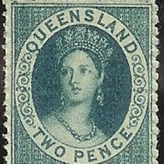 1864 2d deep blue QV Perf 13. MLH with strong ...