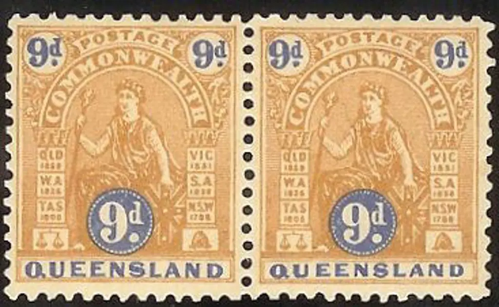 1906/10 9d Commonwealth types A & B se-tenant, ... Image 1++