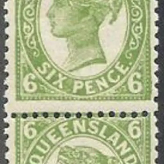 1907/11 6d green vertical strip of 3 different ...