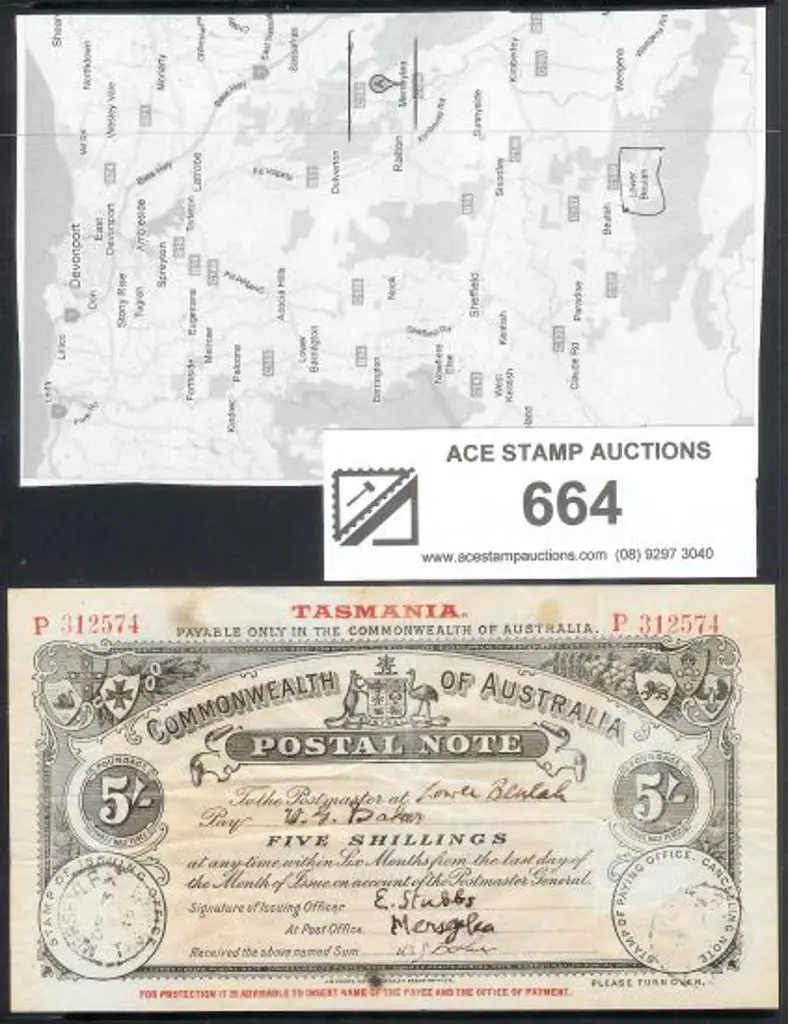 1918 (3rd Dec)  5/- Postal Note used with ... Image 1++