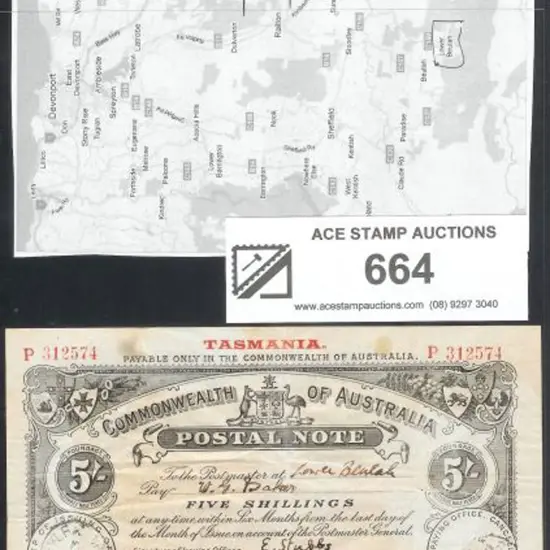 1918 (3rd Dec)  5/- Postal Note used with ...