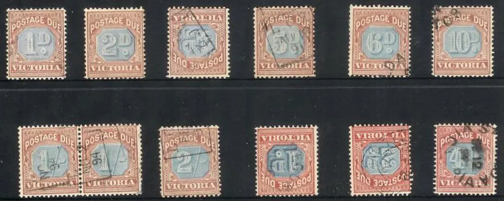 1890-1896 Postage Due used selection on stockcard ... Image 1++