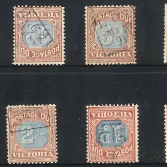 1890-1896 Postage Due used selection on stockcard ...