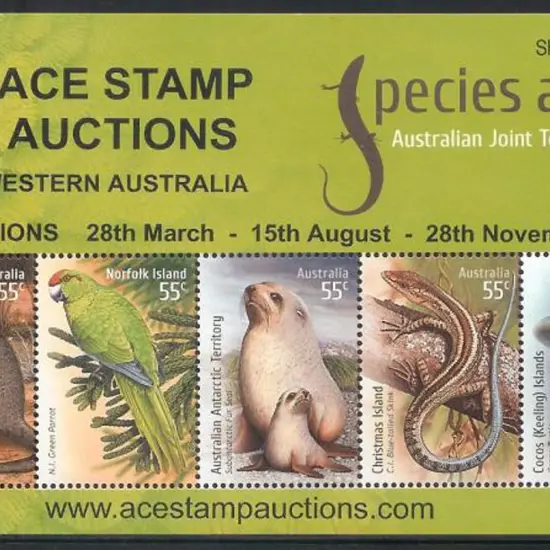 2009 Species at Risk M/S overprinted ''ACE STAMP ...