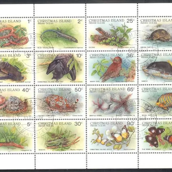 1987/89 Wildlife sheetlet of 16. CTO with 4 neat ...